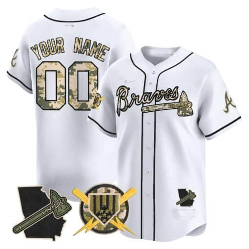 Atlanta Braves Armed Forces Day Vapor Premier Limited Custom Jersey ��� White Baseball Jersey