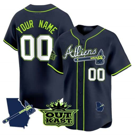 Atlanta Braves Atliens Vapor Premier Limited Custom Jersey V2 ��� All Stitched-Navy Baseball Jersey