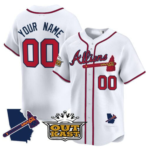 Atlanta Braves Atliens Vapor Premier Limited Custom Jersey V2 ��� White Baseball Jersey