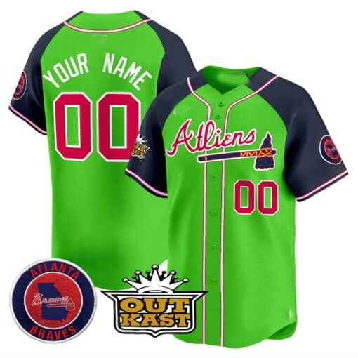 Atlanta Braves Atliens Vapor Premier Limited Custom Jersey ���Green Baseball Jersey