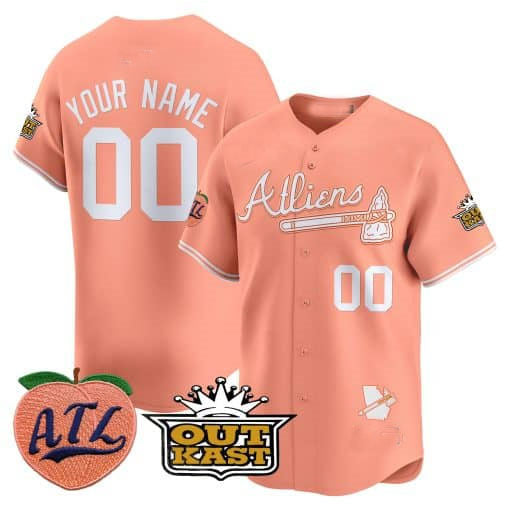 Atlanta Braves Atliens & Peach Vapor Premier Limited Custom Jersey ��� All Stitched-Peach Baseball Jersey
