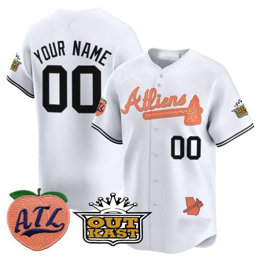 Atlanta Braves Atliens & Peach Vapor Premier Limited Custom Jersey ���White Baseball Jersey