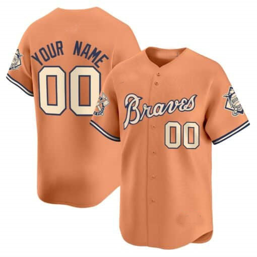 Atlanta Braves Peaches n��� Cream Vapor Premier Limited Custom Jersey ��� All Stitched-Peache Baseball Jersey