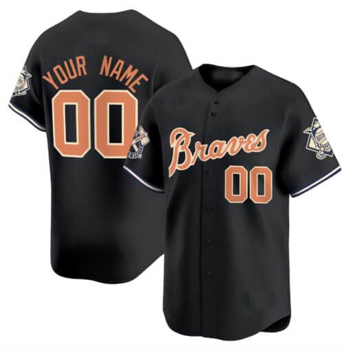 Atlanta Braves Peaches n��� Cream Vapor Premier Limited Custom Jersey ��� Black Baseball Jersey