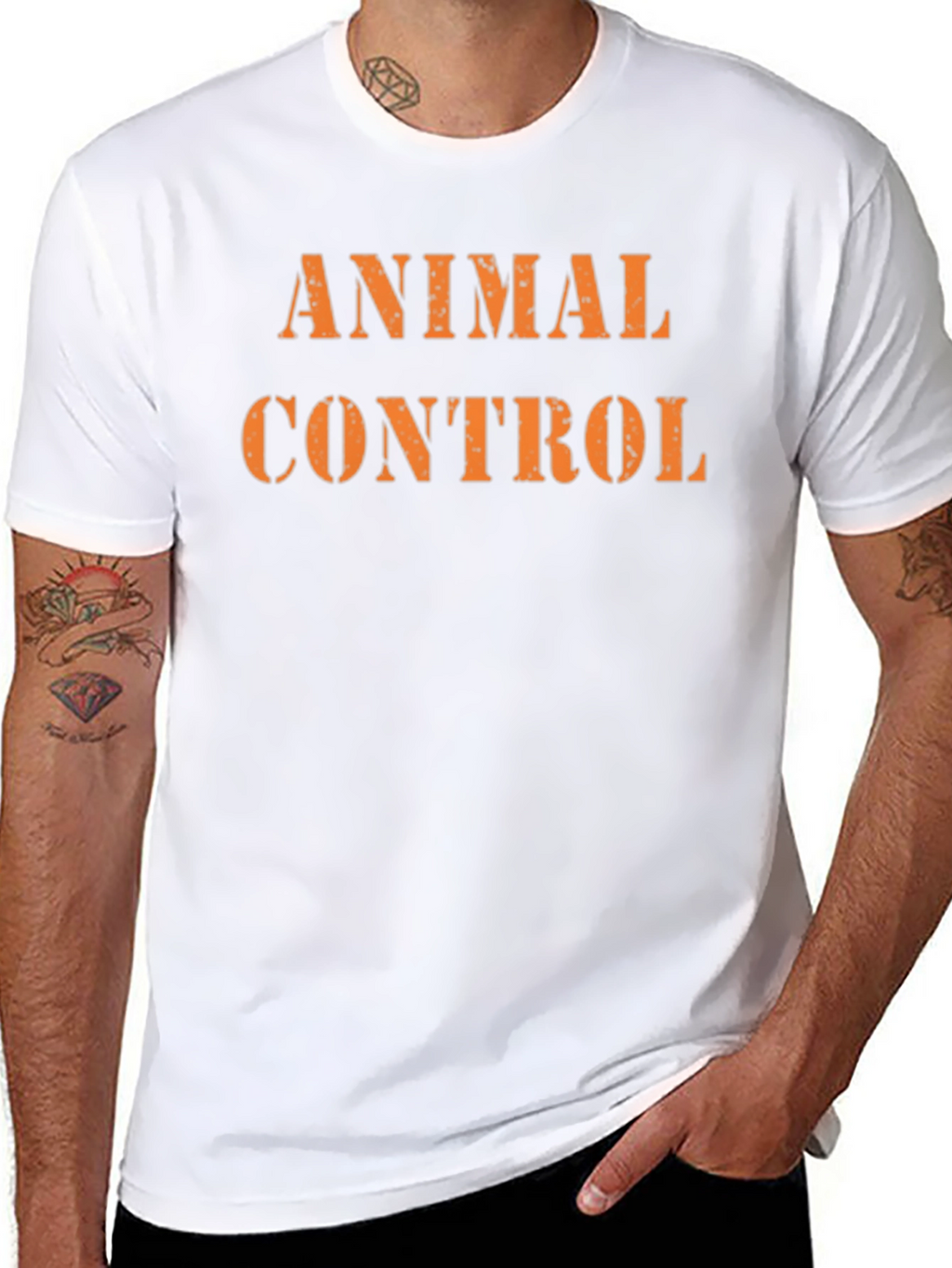 Animal Control Graphic Tee - Black Cotton T-Shirt