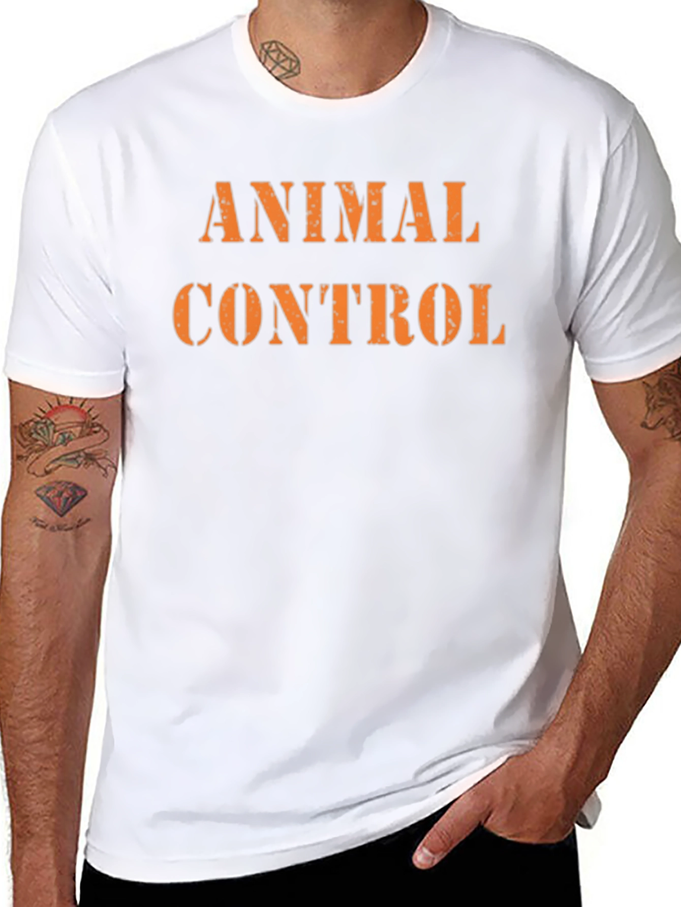 Animal Control Graphic Tee - Black Cotton T-Shirt
