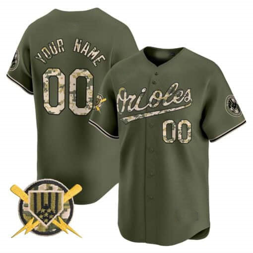 Baltimore Orioles Armed Forces Day Vapor Premier Limited Custom Jersey  -  All Stitched-Green Baseball Jersey