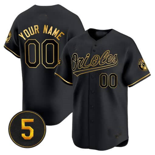 Baltimore Orioles Robinson Patch Vapor Premier Limited Custom Jersey  - Black Baseball Jersey