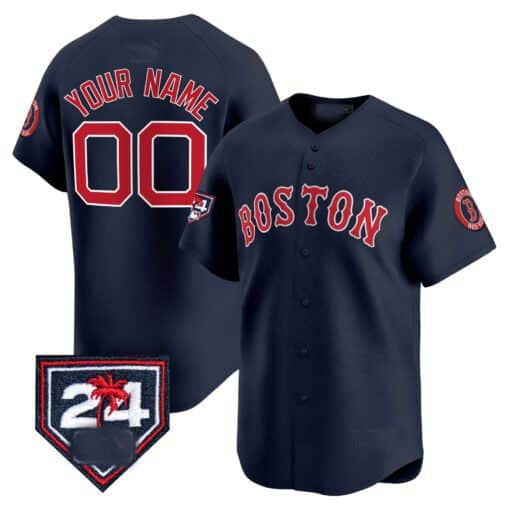 Boston Red Sox 2024 Spring Training Patch Vapor Premier Limited Custom Jersey  - Navy Baseball Jersey