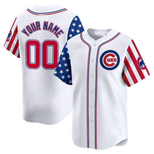 Chicago Cubs 2024 Independence Day Vapor Premier Limited Custom Jersey  -  All Stitched-White Baseball Jersey