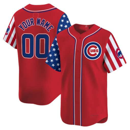 Chicago Cubs 2024 Independence Day Vapor Premier Limited Custom Jersey  - Red Baseball Jersey