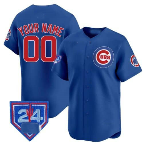 Chicago Cubs 2024 Spring Training Patch Vapor Premier Limited Custom Jersey V2  - Royal Baseball Jersey