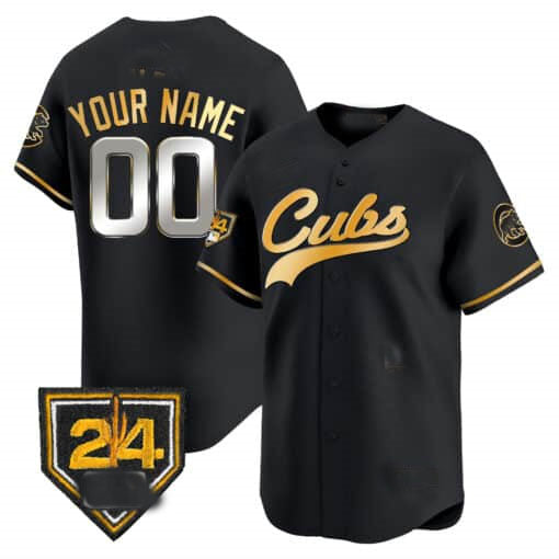 Chicago Cubs 2024 Spring Training Patch Vapor Premier Limited Custom Jersey  -  All Stitched-Black Royal Alternate Baseball Jersey