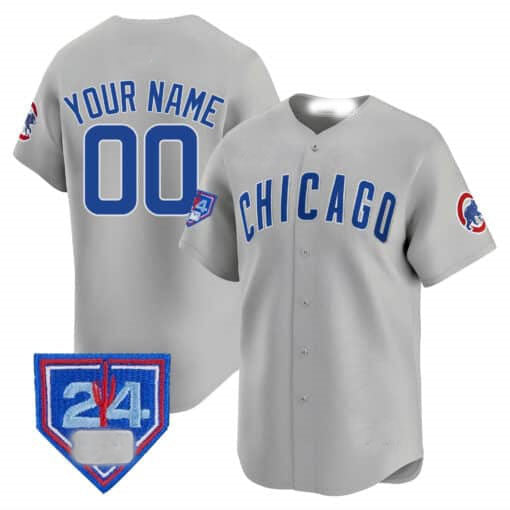 Chicago Cubs 2024 Spring Training Patch Vapor Premier Limited Custom Jersey  - Gray Baseball Jersey