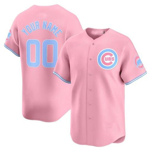 Chicago Cubs Bubblegum Pink Vapor Premier Limited Custom Jersey  -  All Stitched-Pink Baseball Jersey