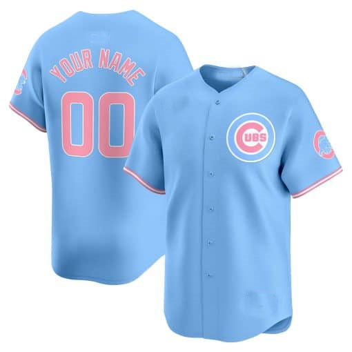 Chicago Cubs Bubblegum Pink Vapor Premier Limited Custom Jersey  - Blue Baseball Jersey