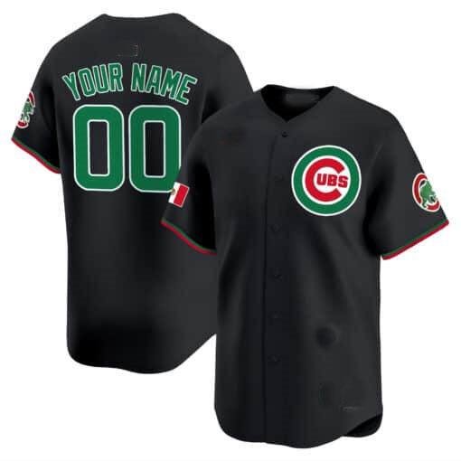 Chicago Cubs Mexico Vapor Premier Limited Custom Jersey V3  -  Black Baseball Jersey