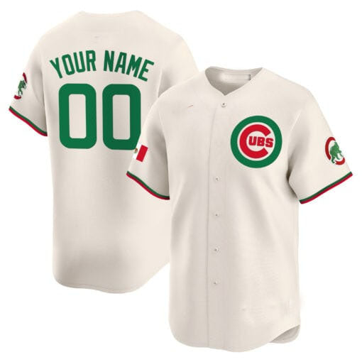Chicago Cubs Mexico Vapor Premier Limited Custom Jersey V3  - Cream Baseball Jersey