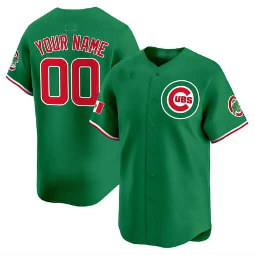 Chicago Cubs Mexico Vapor Premier Limited Custom Jersey V3  -  Green Baseball Jersey