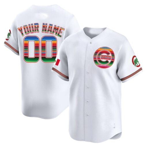 Chicago Cubs Mexico Vapor Premier Limited Custom Jersey  - All Stitched-White Baseball Jersey