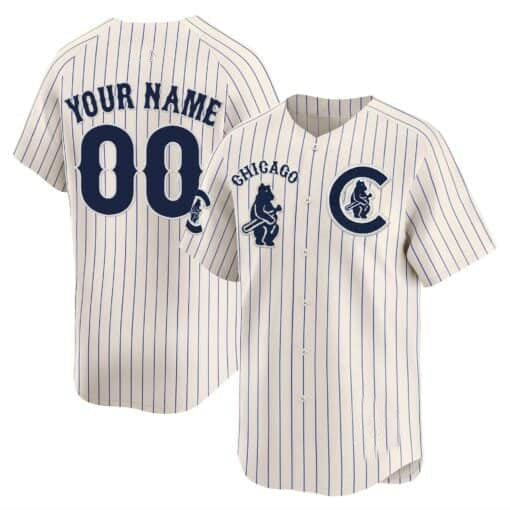 Chicago Cubs Special Vapor Premier Limited Custom Jersey V2  - All Stitched-Cream Pinstripe Baseball Jersey