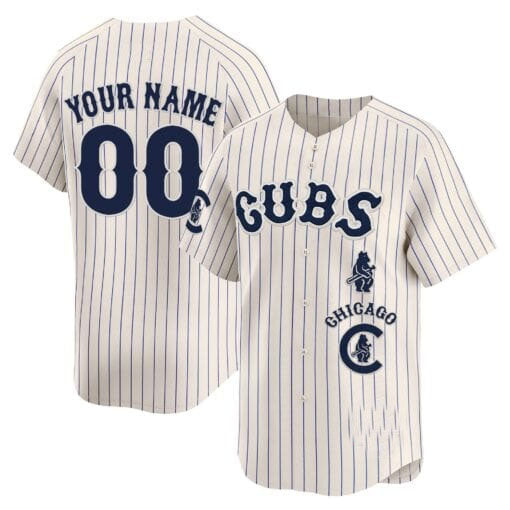 Chicago Cubs Special Vapor Premier Limited Custom Jersey  - All Stitched-Cream Pinstripe Baseball Jersey