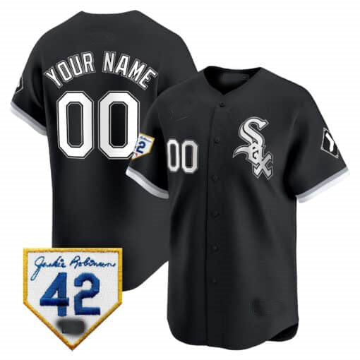 Chicago White Sox 2024 Jackie Robinson Patch Vapor Premier Limited Custom Jersey  -  Black Baseball Jersey