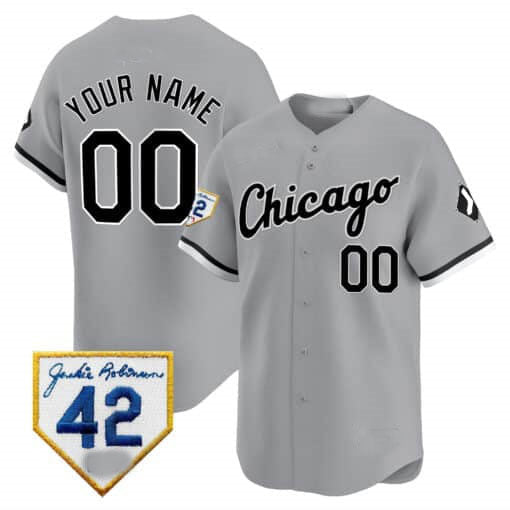 Chicago White Sox 2024 Jackie Robinson Patch Vapor Premier Limited Custom Jersey  -  Gray Baseball Jersey