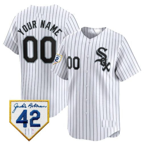 Chicago White Sox 2024 Jackie Robinson Patch Vapor Premier Limited Custom Jersey  - White Baseball Jersey