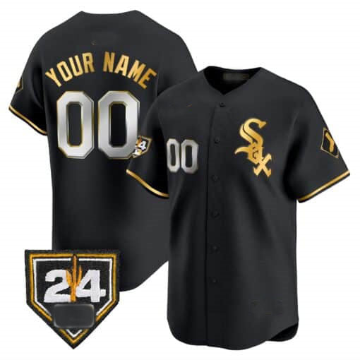 Chicago White Sox 2024 Spring Training Patch Vapor Premier Limited Custom Jersey  -  All Stitched-Black Gold Baseball Jersey