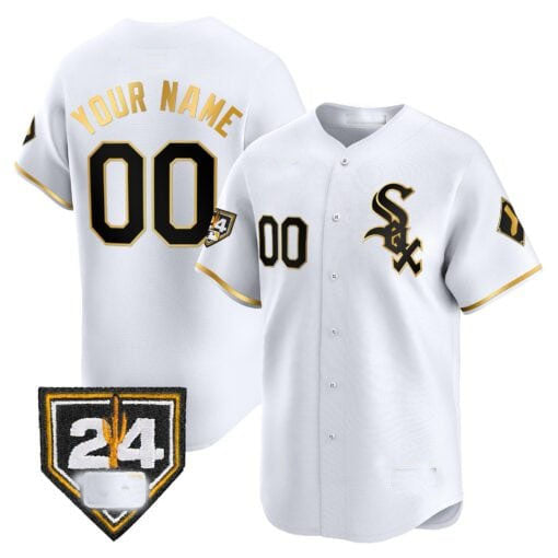 Chicago White Sox 2024 Spring Training Patch Vapor Premier Limited Custom Jersey  - White Gold Baseball Jersey