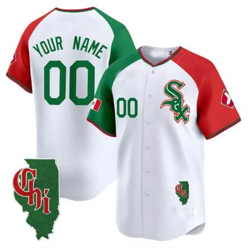 Chicago White Sox Mexico Vapor Premier Limited Custom Jersey  - Illinois Patch  - All Stitched-White Baseball Jersey