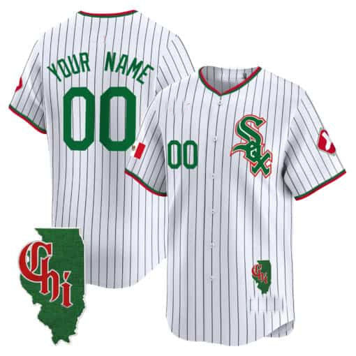 Chicago White Sox Mexico Vapor Premier Limited Custom Jersey  -  Illinois Patch  -  White Baseball Jersey