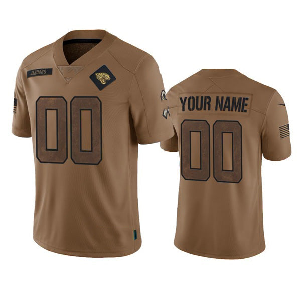 Custom J.Jaguars Active Player 2023 Brown Salute To Service Limited Stitched Jersey