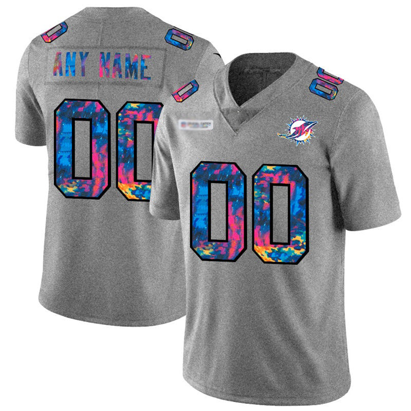 Custom M.Dolphins Gray Multi-Color 2020 Crucial Catch Vapor Untouchable Limited Jersey