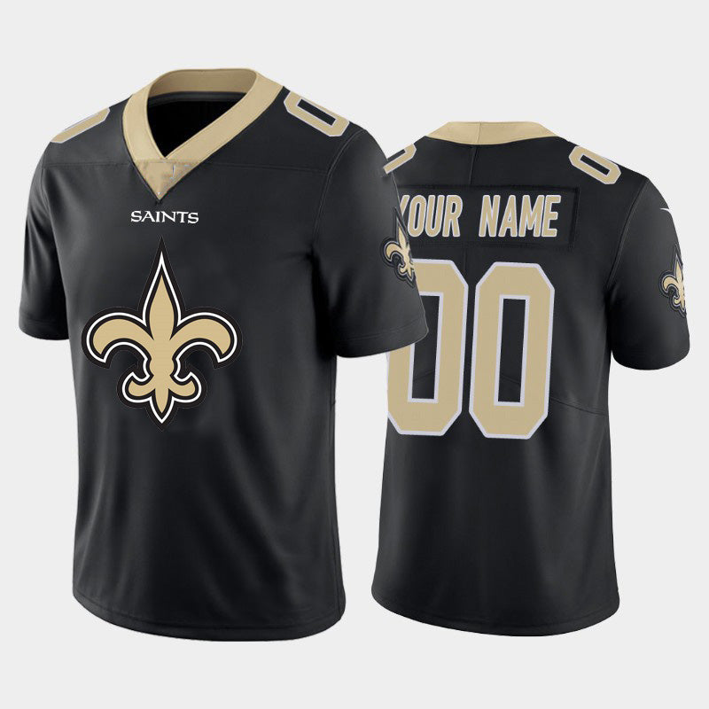 Custom NO.Saints Black Team Big Logo Vapor Untouchable Limited Jersey