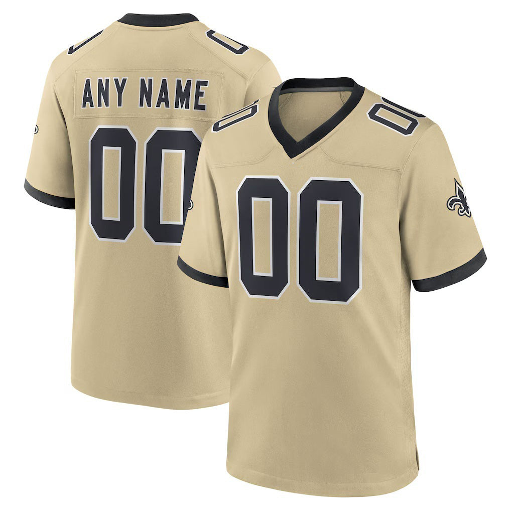 Custom NO.Saints Gold Gameday Golds Alternate Game Jersey
