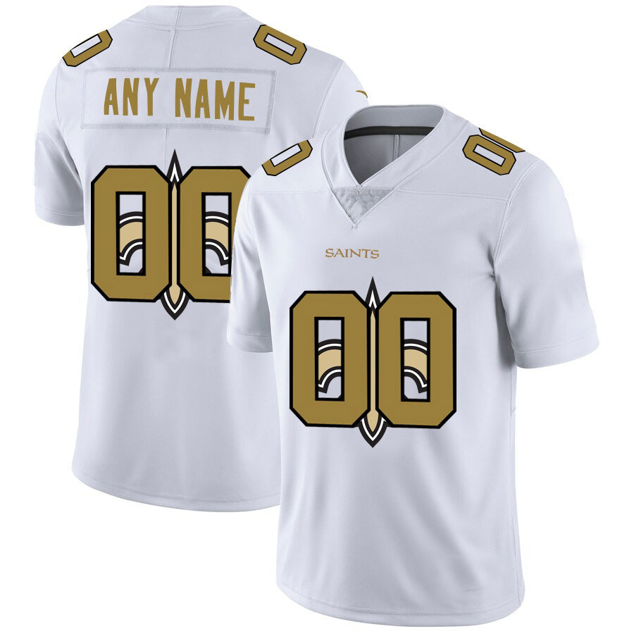 Custom NO.Saints White Team Big Logo Vapor Untouchable Limited Jersey