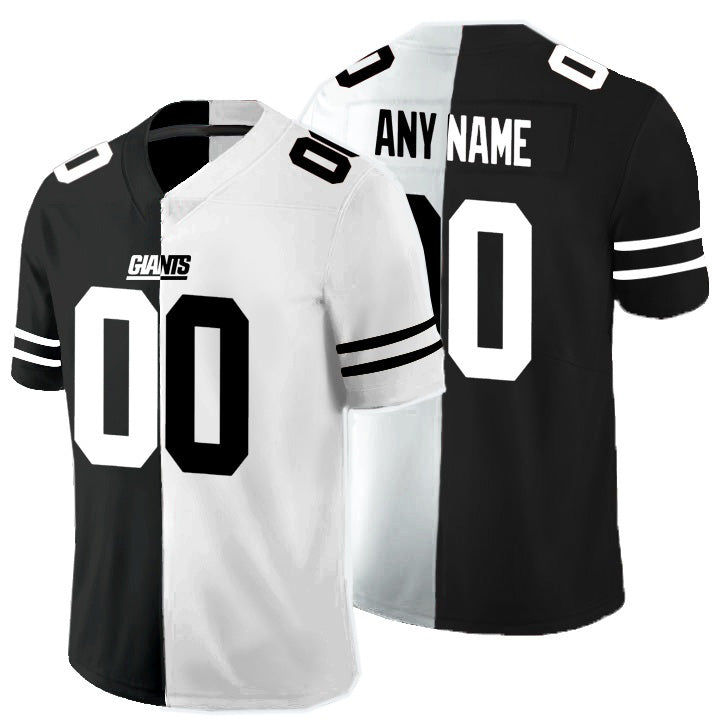 Custom NY.Giants Black And White Split Vapor Untouchable Limited Jersey