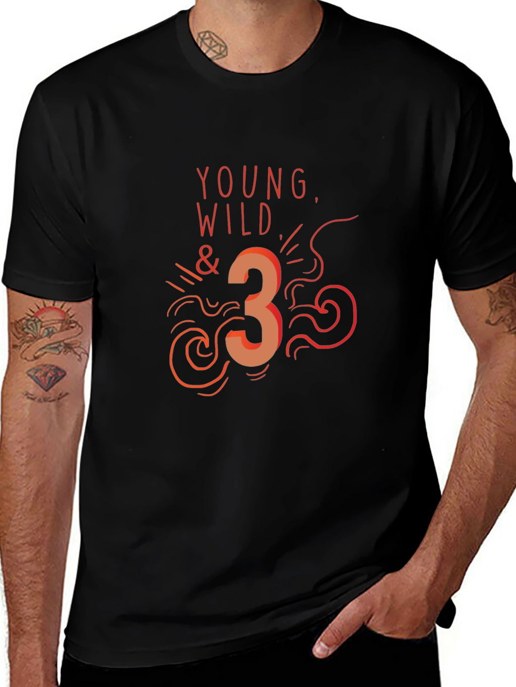 Young Wild & Three Graphic T-Shirt