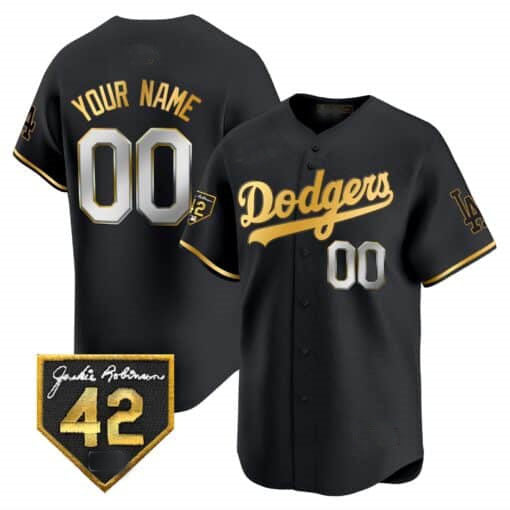 Dodgers 2024 Jackie Robinson Patch Vapor Premier Limited Custom Jersey All Stitched-Black Baseball Jersey
