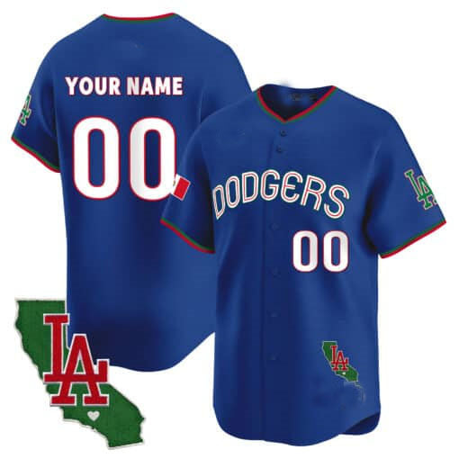Dodgers Mexico California Patch Vapor Premier Limited Custom Jersey V3 Royal Baseball Jersey