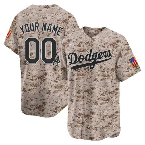 Dodgers USMC Alternate Vapor Premier Limited Custom Jersey Desert Baseball Jersey