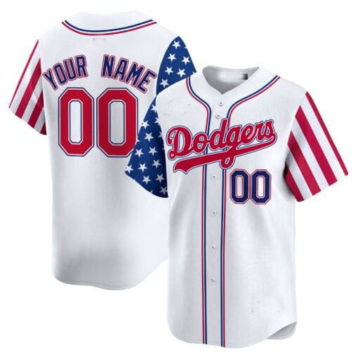 Dodgers White 2024 Independence Day Vapor Premier Limited Custom Jersey V2 All Stitched-White Baseball Jersey