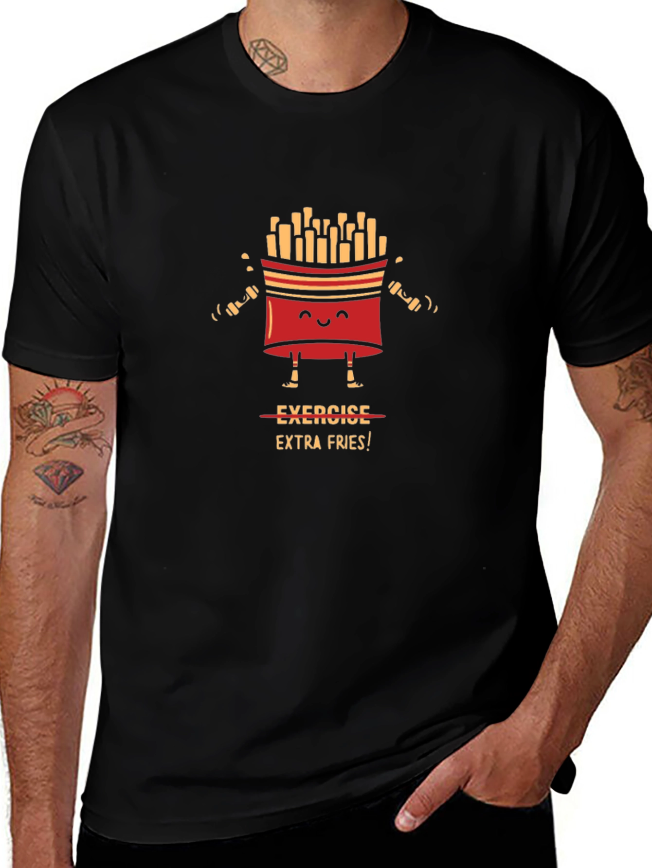 Exercise Extra Fries Graphic T-Shirt
