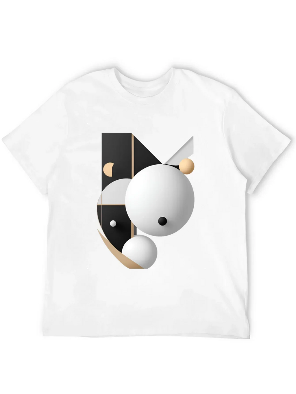 Abstract Geometric Graphic Print Black T-Shirt