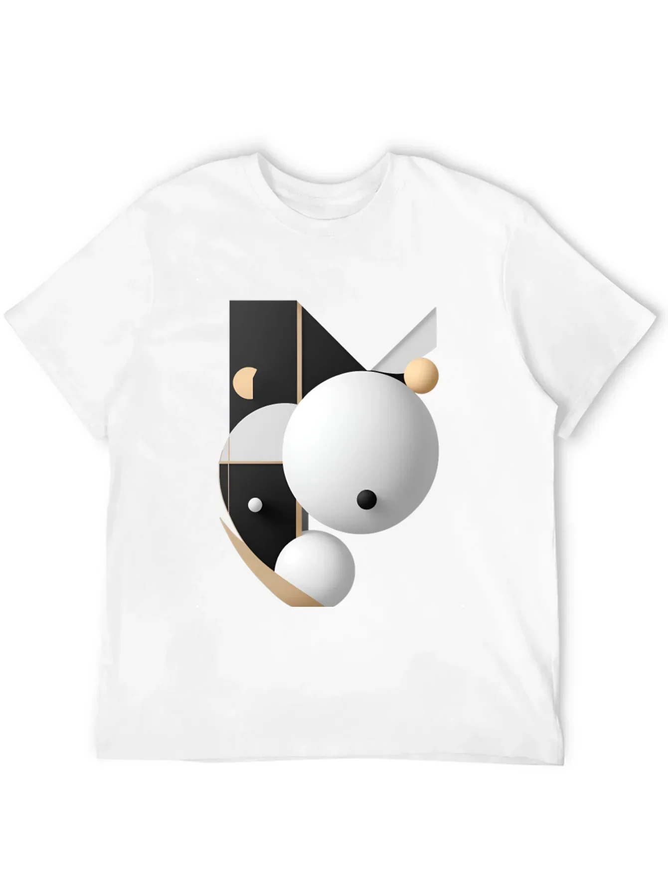 Abstract Geometric Graphic Print Black T-Shirt