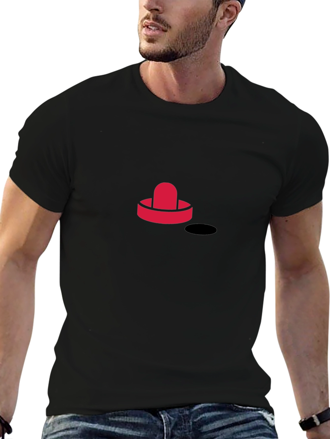 Cool Hockey Puck Graphic Tee - Black