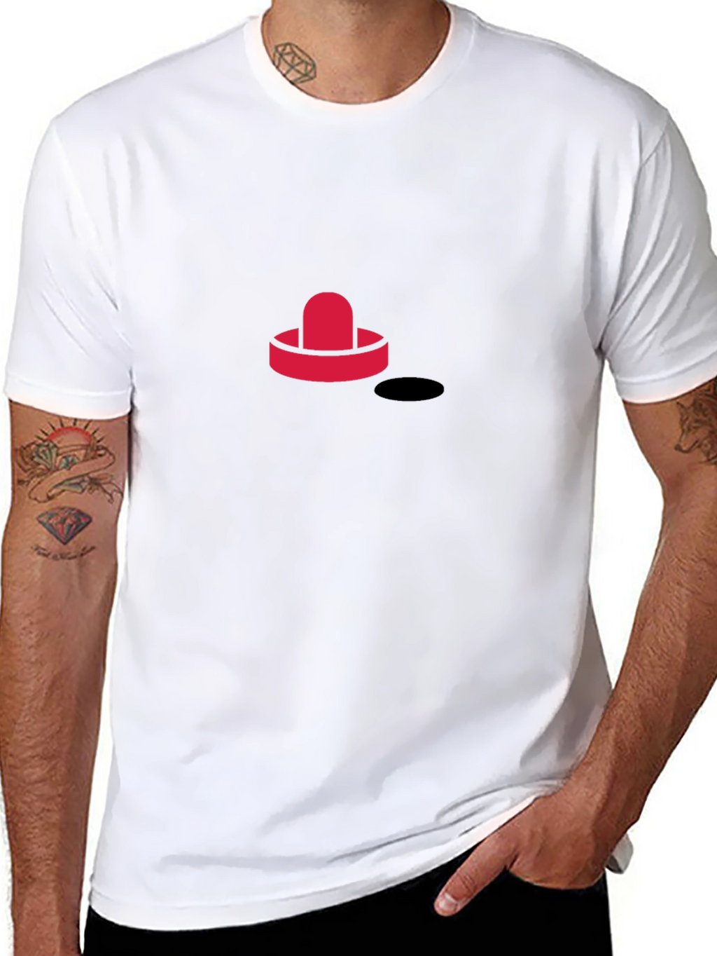 Cool Hockey Puck Graphic Tee - Black