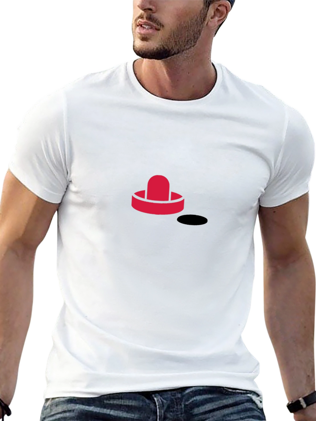 Cool Hockey Puck Graphic Tee - Black